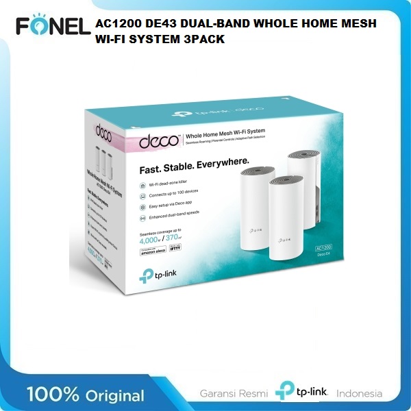 AC1200 DE43 DUAL-BAND WHOLE HOME MESH WI-FI SYSTEM 3PACK