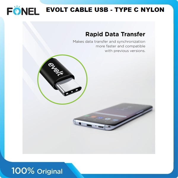 EVOLT CABLE USB - TYPE C NYLON